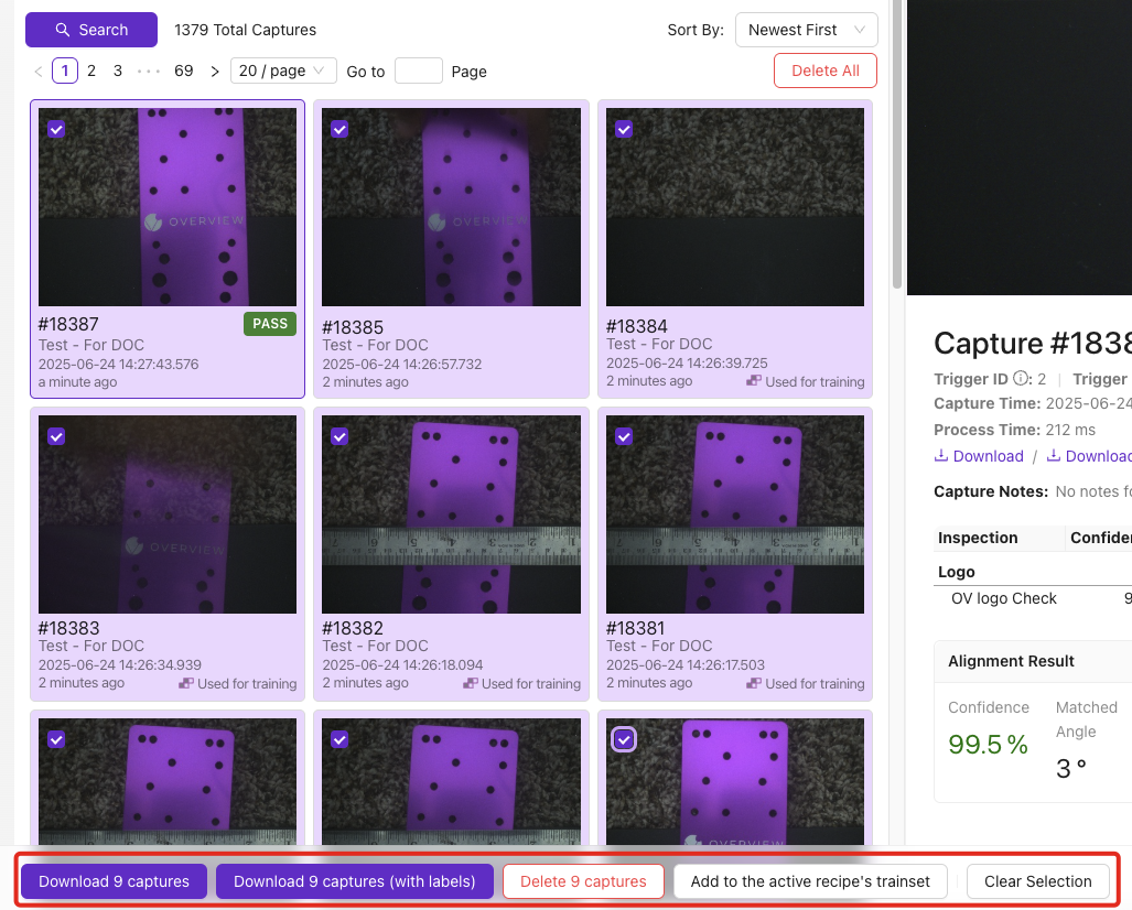 Bulk operation actions